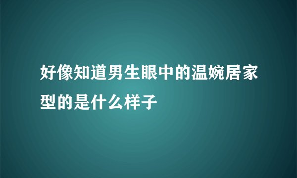 好像知道男生眼中的温婉居家型的是什么样子