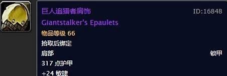 魔兽世界怀旧服现阶段毕业猎人装备整理