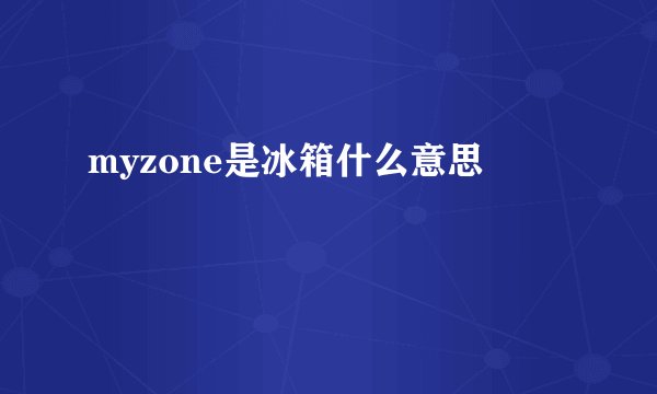 myzone是冰箱什么意思