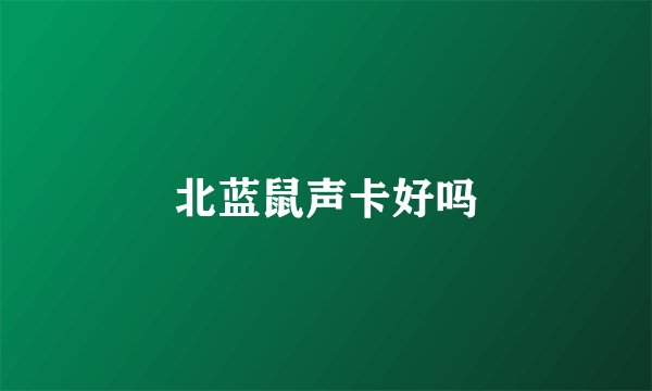 北蓝鼠声卡好吗