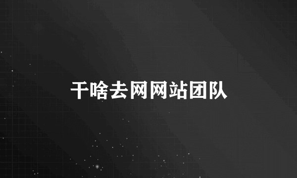 干啥去网网站团队