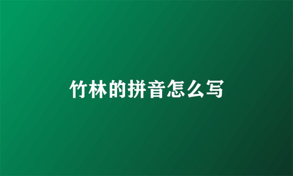 竹林的拼音怎么写