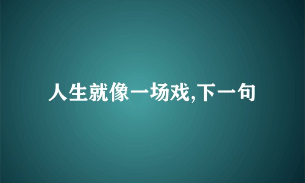 人生就像一场戏,下一句