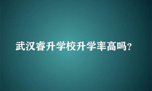 武汉睿升学校升学率高吗？