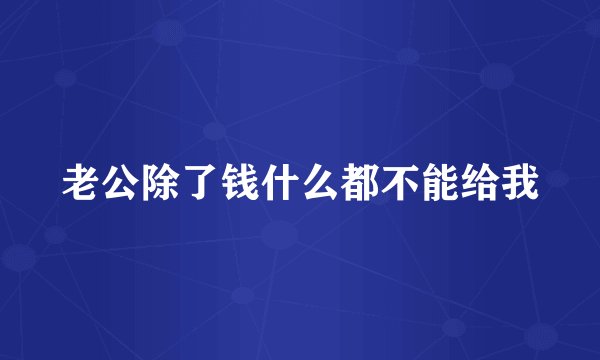 老公除了钱什么都不能给我