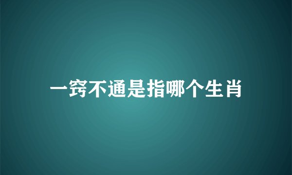 一窍不通是指哪个生肖