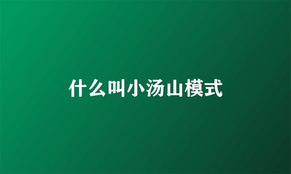 什么叫小汤山模式