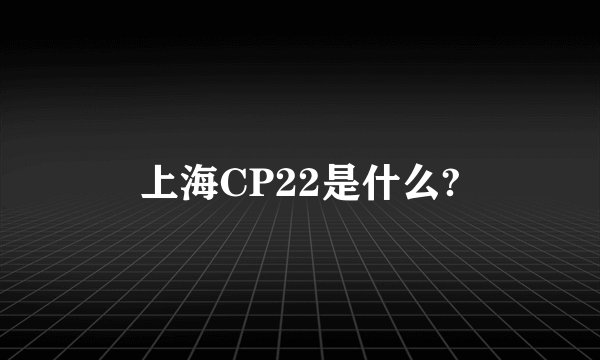 上海CP22是什么?