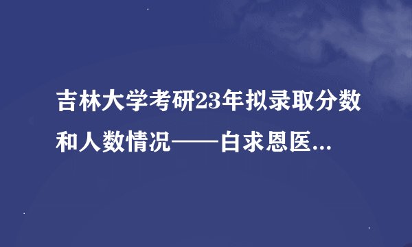 吉林大学考研23年拟录取分数和人数情况——白求恩医学部（上）