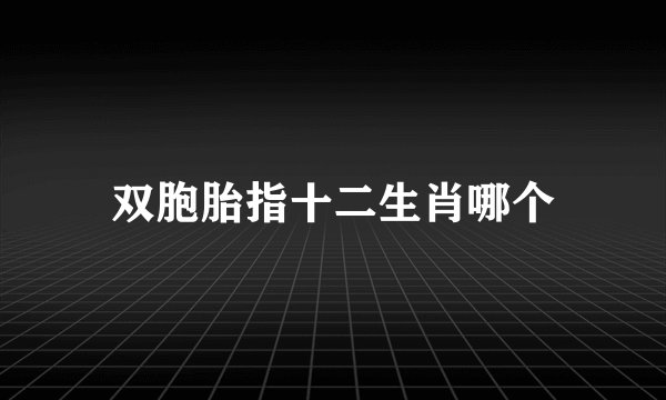 双胞胎指十二生肖哪个