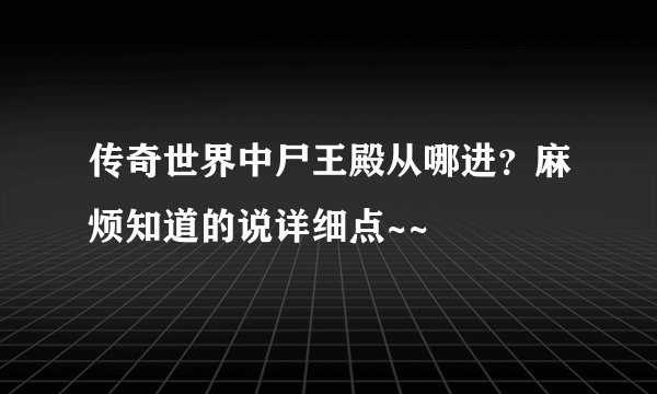 传奇世界中尸王殿从哪进？麻烦知道的说详细点~~