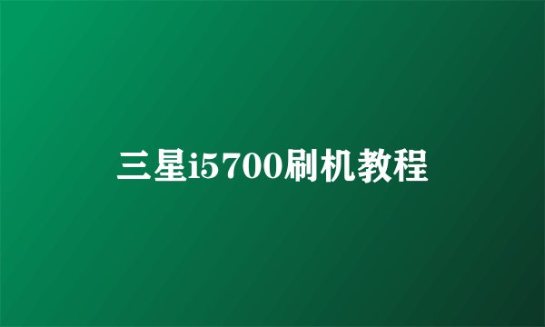三星i5700刷机教程