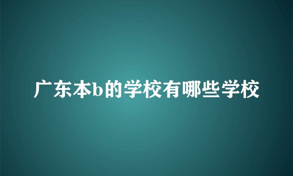 广东本b的学校有哪些学校