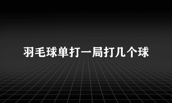 羽毛球单打一局打几个球