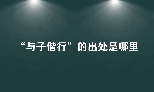 “与子偕行”的出处是哪里