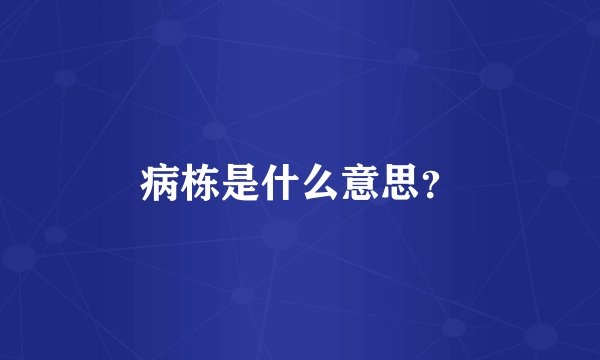 病栋是什么意思？