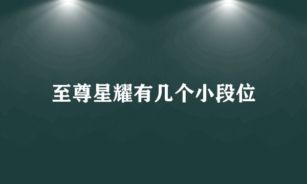 至尊星耀有几个小段位