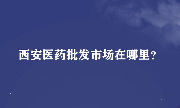 西安医药批发市场在哪里？