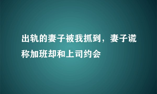 出轨的妻子被我抓到,妻子谎称加班却和上司约会