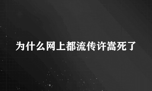 为什么网上都流传许嵩死了