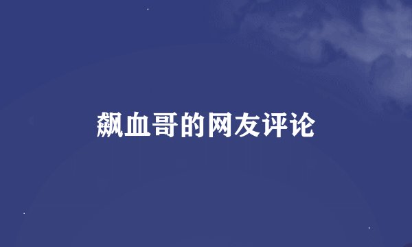 飙血哥的网友评论