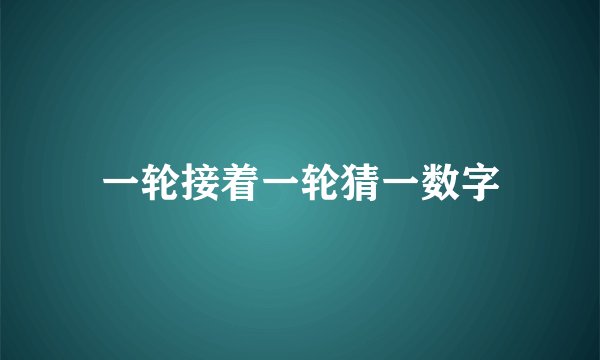 一轮接着一轮猜一数字