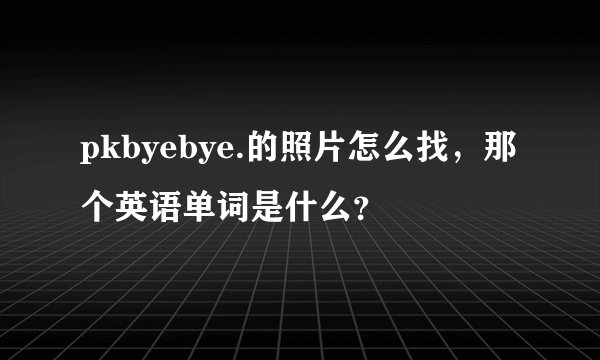 pkbyebye.的照片怎么找，那个英语单词是什么？