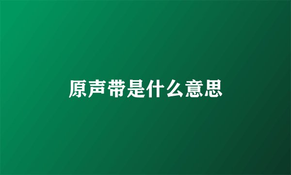 原声带是什么意思