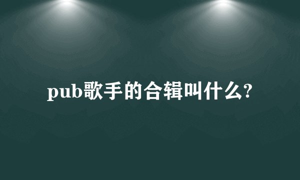 pub歌手的合辑叫什么?