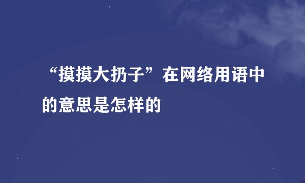 “摸摸大扔子”在网络用语中的意思是怎样的