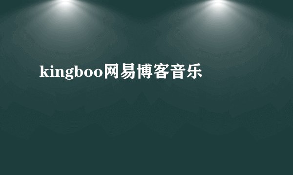 kingboo网易博客音乐