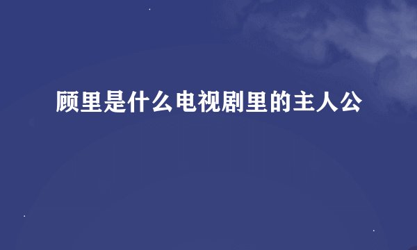 顾里是什么电视剧里的主人公