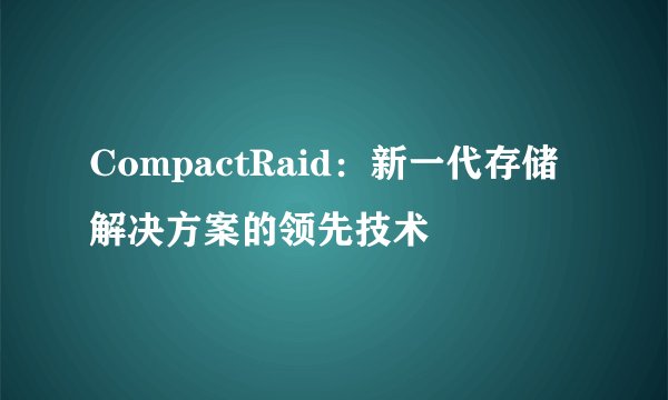 CompactRaid：新一代存储解决方案的领先技术