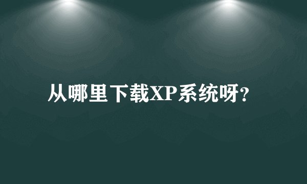 从哪里下载XP系统呀？