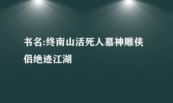 书名:终南山活死人墓神雕侠侣绝迹江湖