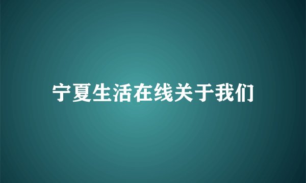 宁夏生活在线关于我们