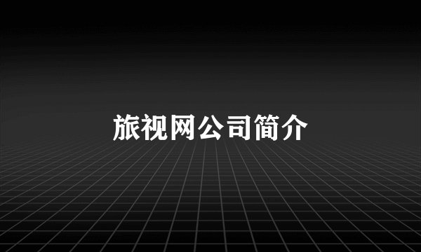 旅视网公司简介