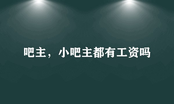 吧主，小吧主都有工资吗