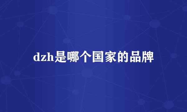 dzh是哪个国家的品牌