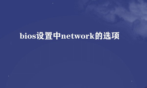 bios设置中network的选项