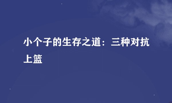 小个子的生存之道：三种对抗上篮