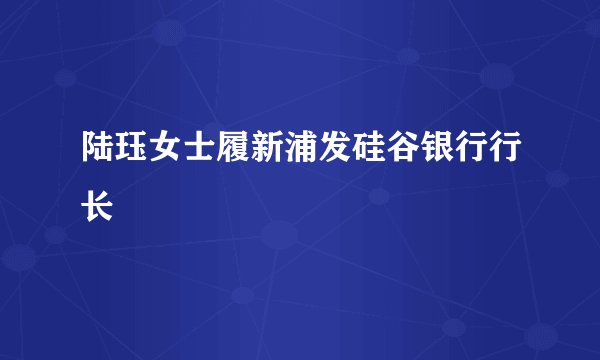 陆珏女士履新浦发硅谷银行行长
