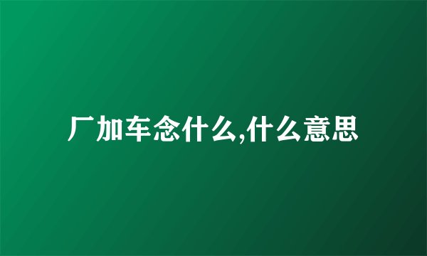 厂加车念什么,什么意思