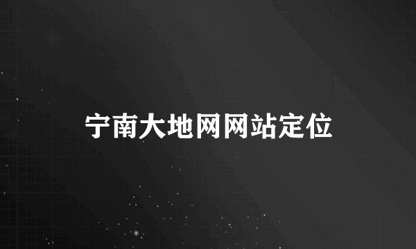 宁南大地网网站定位