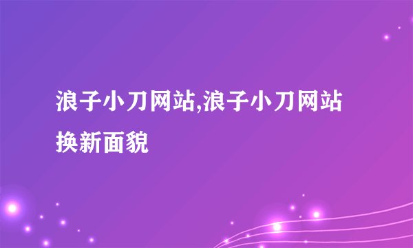 浪子小刀网站,浪子小刀网站换新面貌