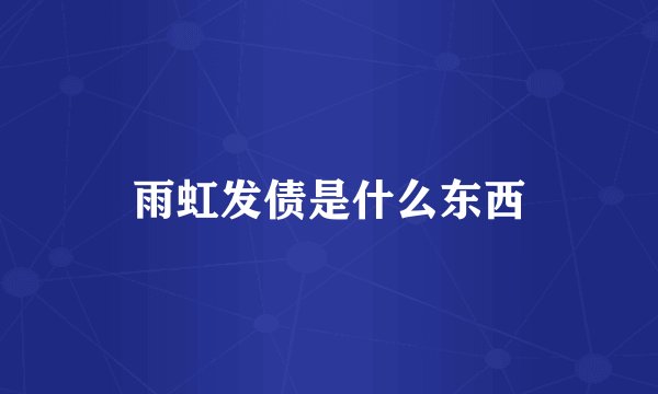 雨虹发债是什么东西