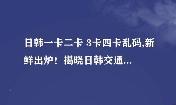 日韩一卡二卡 3卡四卡乱码,新鲜出炉！揭晓日韩交通卡种类及使用情况