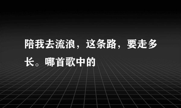 陪我去流浪，这条路，要走多长。哪首歌中的