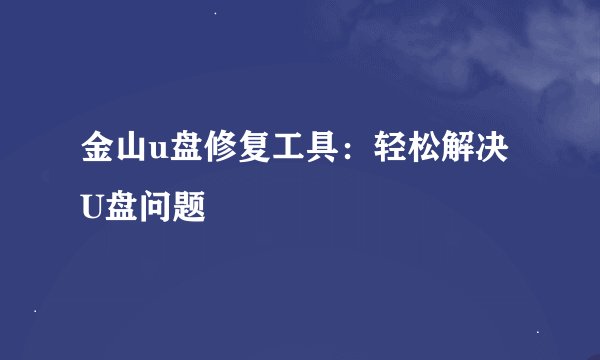 金山u盘修复工具:轻松解决U盘问题