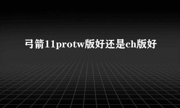 弓箭11protw版好还是ch版好